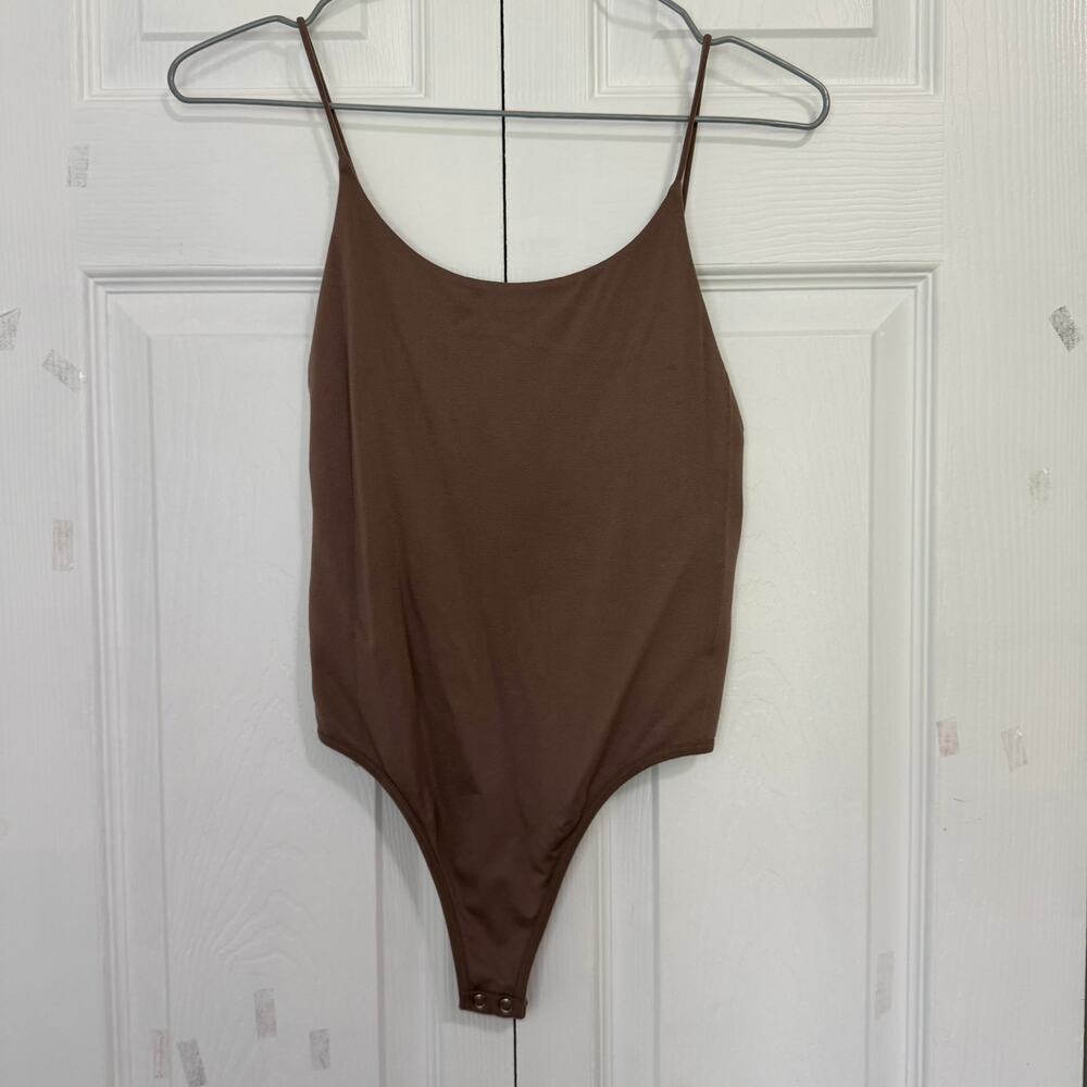 Light Brown Dark Nude Bodysuit Small